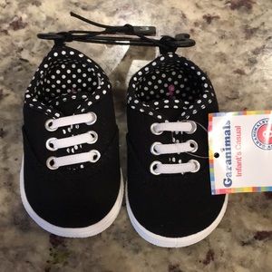 Toddler size 3 black slip on shoes